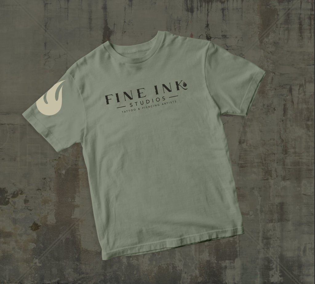Fine Ink Tee OLIVE - Fine Ink Studios MerchShirtsFine Ink Studios